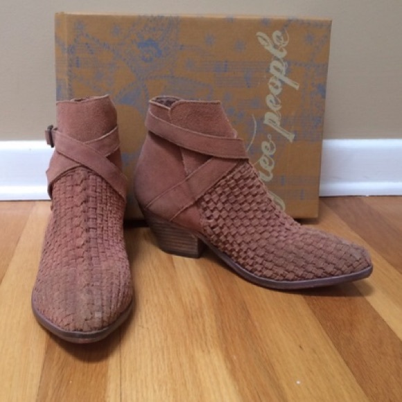 FREE PEOPLE Venture Woven Suede Ankle Booties - Picture 6 of 10